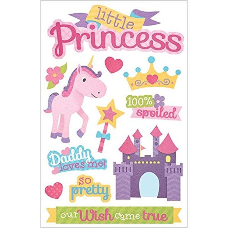 Paper House Productions STDM-210E 3D Stickers, Little Princess